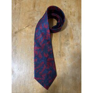 VTG ADOLFO Couture Abstract Blue&red Neck Tie Designer Professional 57x3.75in